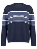 Patchwork Striped Knit Sweater-Outfit