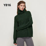Autumn Winter Women Knitted Turtleneck Wool Sweaters 2021 Casual Basic Pullover Jumper Batwing Long Sleeve Loose