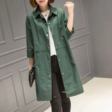 Leisure In The Long Windbreaker Female Autumn 2024 New Loose Fashion Women's Versatile Small Coat-Outfit
