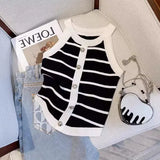 Girls Little Scented Necked Shirt Slings Women's Summer New Vintage Sleeveless Bottom Shirt