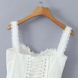 Corset Lace Flare Mini Dress-Outfit