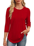 2025 New Fashion Casual Roll Collar Seven-Sleeve Top Bottom