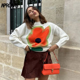 Aproms Trendy 2021 Jacquard Pullovers and Sweater Women Winter Knitted Warm Jumper Plus Size Female Street Style Loose