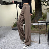Toloer Leg Pants Women 2023 Autumn Dress New Korean Version Of High Waist Pendant Suit Pants Retro Student Casual Pants Women's