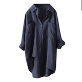 Toloer Casual Wind Pure Color Shirt Autumn Versatile New Women's Cardigan Double Pocket Long Sleeve Women's