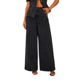 Selling New Solid Color Loose Fashion Long-Sleeved Denim Set Wide-Legged
