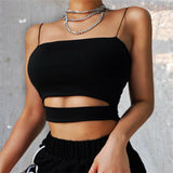 Toloer Slim Foundation With Sexy Hollow Out Sling Fashion Small Vest Top Women's Clothing-Outfit