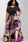Size Casual Dress New Women's Dress With Fashion Printing And Color Impact Dress-Outfit