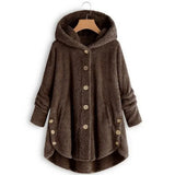 print jacket women's button solid color hooded