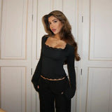 And Summer 2025 New Women's Fashion Temperament Sexy Lace Long-Sleeved