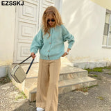 lantern Thick cashmere O-NECK Sweater Cardigans Women Autumn winter Casual long Sleeve Sweater For women Female Chic