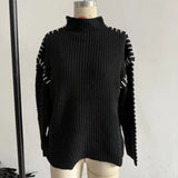 New Color Splicing Wiring Design Casual Knitting Shirt Simple Light Short Thin Breathable