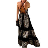 Toloer Women's Wear Summer 2023 New Print Bohemian Fashion Loose Off-The-Shoulder Dress-Outfit