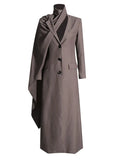 Toloer 2024 New Street Hipster Scarf Shawl Design Sense Long Slim Long Suit Jacket Female-Outfit
