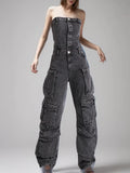 Toloer Spice Girls Fall 2024 New With Multi-Pocket Holes And Skinny Overalls Jumpsuits-Outfit