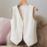 Suit Vest Young Vest Spring And Autumn New Repair Women Black Short Female Horse Clip