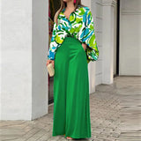 Women's Dress 2025 Printed Shirt Long-Sleeved INS Style Trousers Fashion Winter Wear