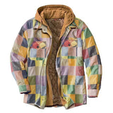 Plaid Cotton Coat Large Size Hooded Shirt Jacket