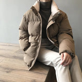 Winter New Style Solid Cotton-Padded Jacket Women Oversize Bread Stand-Up Collar Thick Warm Causal Chic Coat Parka