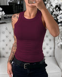 Toloer Women's Wish New Summer Solid Color Sleeveless Slim Jacket Small Vest