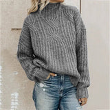 Toloer Lady High Collared Knitted Tops