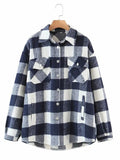 Vintage Pockets Oversized Plaid Shacket-Outfit