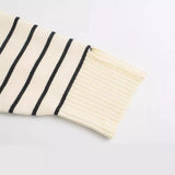 And Winter New Fashionable Long-Sleeved Striped Hem Split Sweater 5536025 Casual Top Girl-Outfit