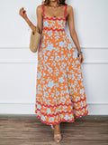 Summer Women's New Printed Vacation Long Suspension Dress Temperament Sexy Dress