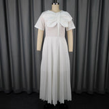 Elegant Waist-To-Threate Dress Rose-Red Large Bow Elegant Evening Dress
