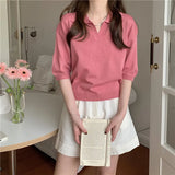 Collared T-Shirts For Women's Summer New Korean Version Of Thin Ins Wind Korean Version Of Short-Sleeved Top