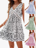 Summer Women's Colorless Long Sleeveless Long-Term Loose Dress
