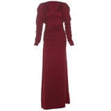 2025 New Women's Fashion Temperament Sexy Tight Wrinkles V Collar High-Waist Long Sleeve