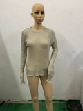 Toloer / Summer 2023 New Hot Selling Long-Sleeved Round Collar Thin Breathable Knit-Outfit
