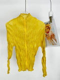 Folded Niche Design Lazy Wind Coat Women's Summer New Air Conditioning Pure Color Thin Zipper