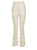 Stacked Pu Leather Pants-Outfit