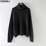 autumn Winter casual cashmere oversize thick Sweater pullovers Women 2021 loose Turtleneck women's sweaters