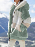 Hot New Autumn And Winter Loose Plush Multi-Color Hooded Coat