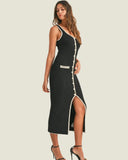 Famous Wind Sling Dress Sexy Hottie Repair Button Open Design Style Hip