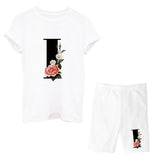 Suitst Shirt Short Sleeves Wide-Legged High-Waisted Shorts Two-Piece LOGO Printed Casual Suit For