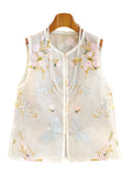 The Summer Of 2024, A Light Vest With A Round Collar And A New Chinese Style Embroidered Vest With Chinese Style Embroidered Horse Clip Folded Into A Coat.-Outfit
