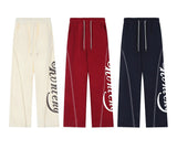 Stitch Design Logo Baggy Sweatpants-Outfit