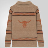 Men's Wear Bull's-Headed Zip Knitted Sweater Jacket Autumn/Winter Coarse Knit Sweater Men's