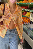 Printed Long Sleeve Blouse-Outfit