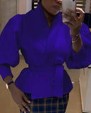 Winter Puff Sleeve Turndown Collar Formal