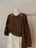Lazy Wind Knitted Cardigan Halter Vest Two Sets Of Women Wear Korean Version Of Casual Loose-Fitting Sweaters-Outfit