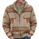 Men's Wear Bull's-Headed Zip Knitted Sweater Jacket Autumn/Winter Coarse Knit Sweater Men's