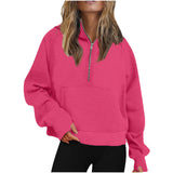 New Fall / Winter 2023 Ladies Scuba Sports Semi-Zip Yoga Dress, Loose, Short Hoodie And Velvet Hoodie-Outfit