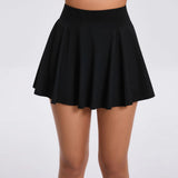 Toloer Pleated Sports Skirt Contains Tennis Bag Quick Drying Tennis Skirt Pants Prevent Naked Fitness Skirt 9905-Outfit