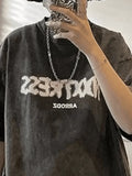 Men's Acid Wash Letter Graphic Tee-Outfit