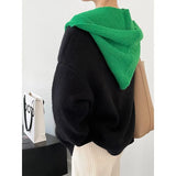 Hooded Shawl Autumn Winter Warm Scarf Hat Scarf for Women